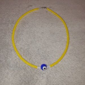 yellow evil eye necklace